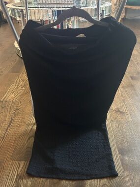 Black Womens Cozy Knit Sweater skirt and top. Two piece